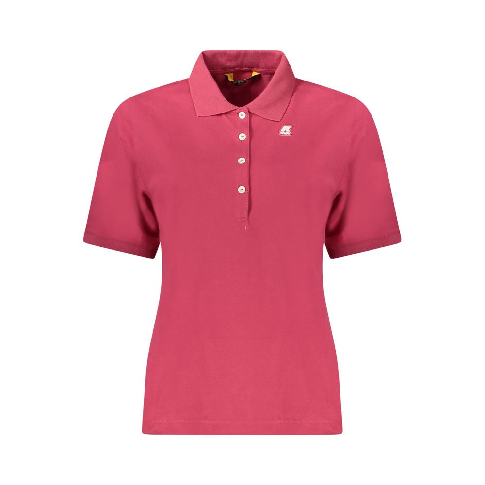 Pink Cotton Women Polo Shirt