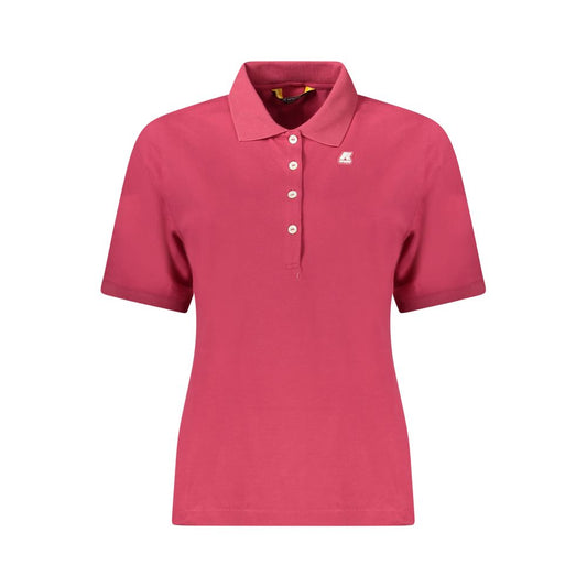 Pink Cotton Women Polo Shirt