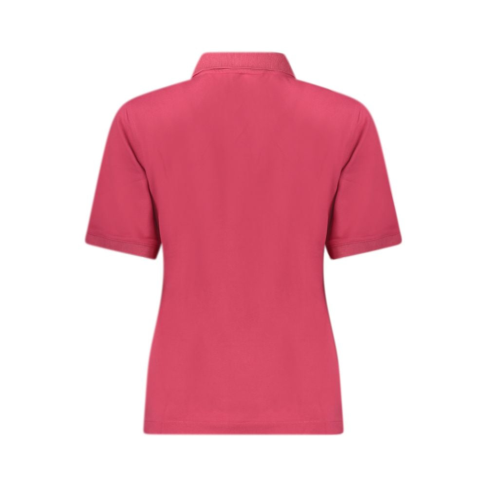 Pink Cotton Women Polo Shirt