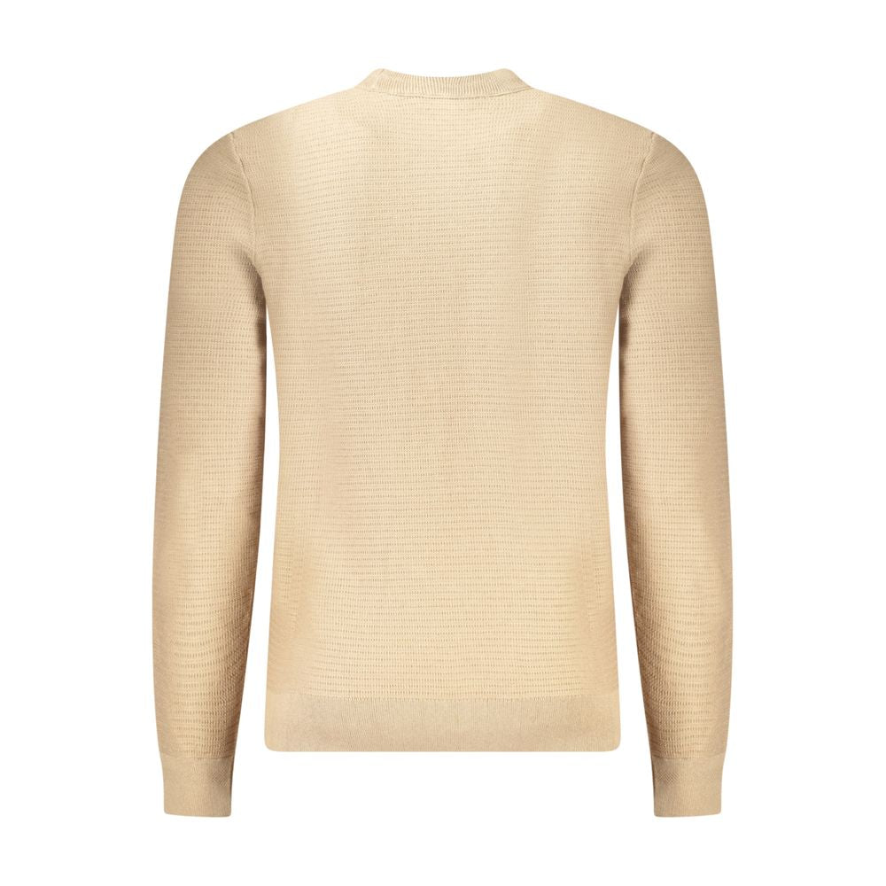 Beige Cotton Men Sweater