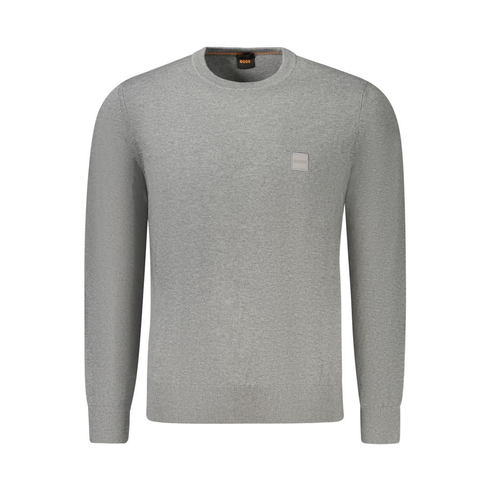 Gray Cotton Men Sweater