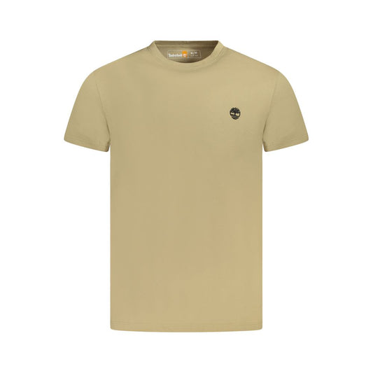 Beige Cotton Men T-Shirt