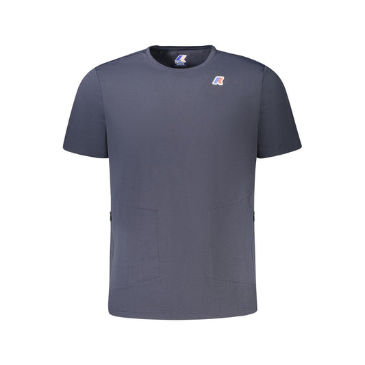 Blue Polyester Men T-Shirt