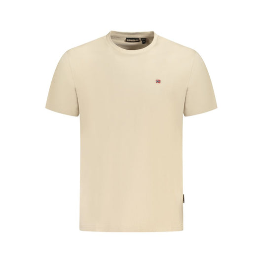 Beige Cotton Men T-Shirt