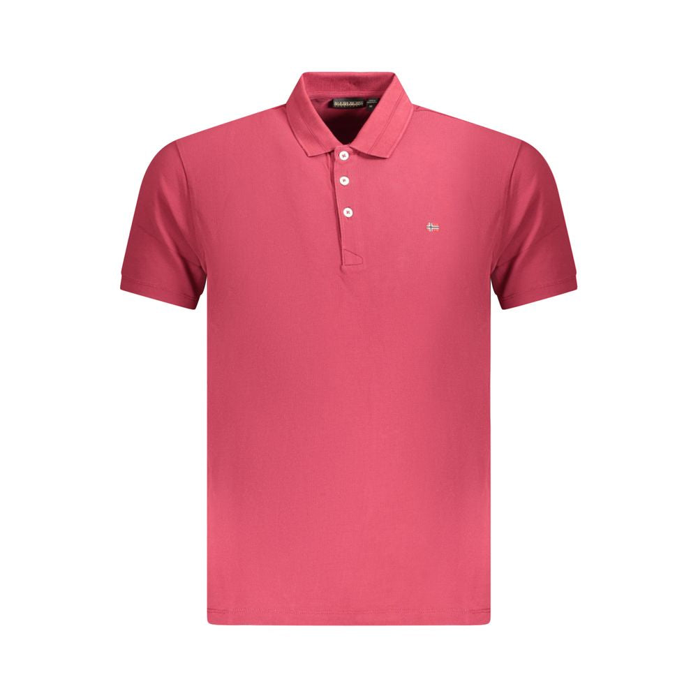 Red Cotton Men Polo Shirt