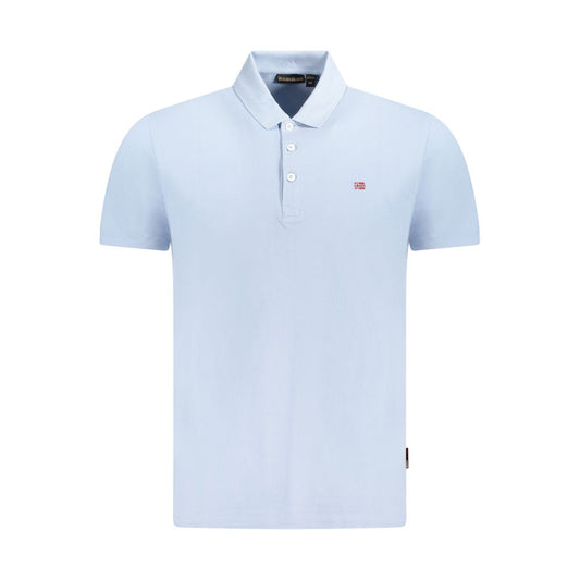 Light Blue Cotton Men Polo Shirt