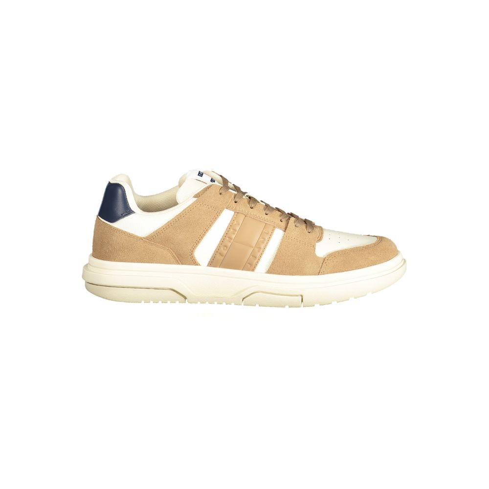 Beige Leather Men Sneaker