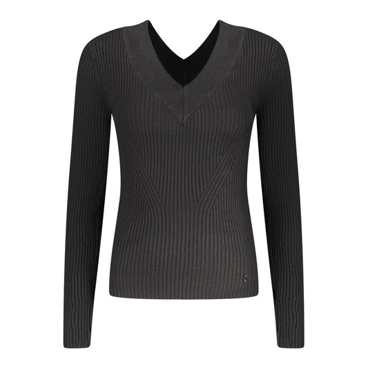 Black Viscose Women Sweater