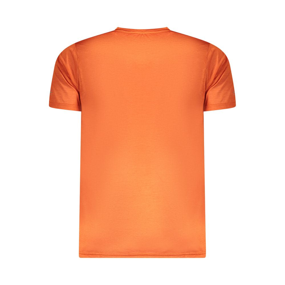 Orange Polyester Men T-Shirt