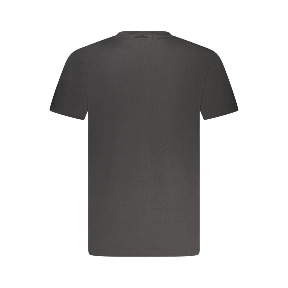 Black Cotton Men V-Neck T-Shirt