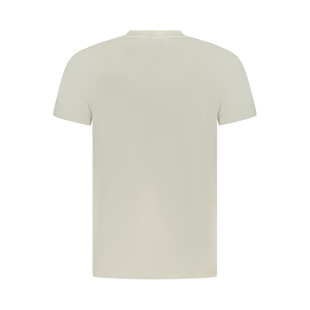 Beige Cotton Men T-Shirt