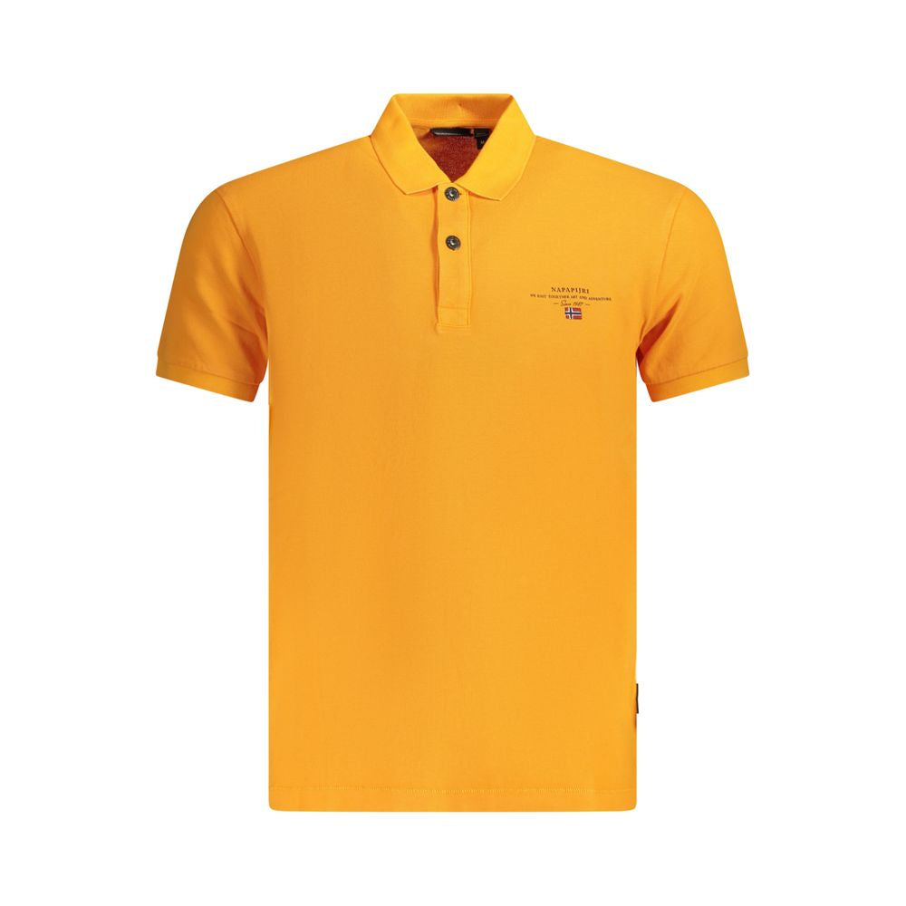 Orange Cotton Men Polo Shirt