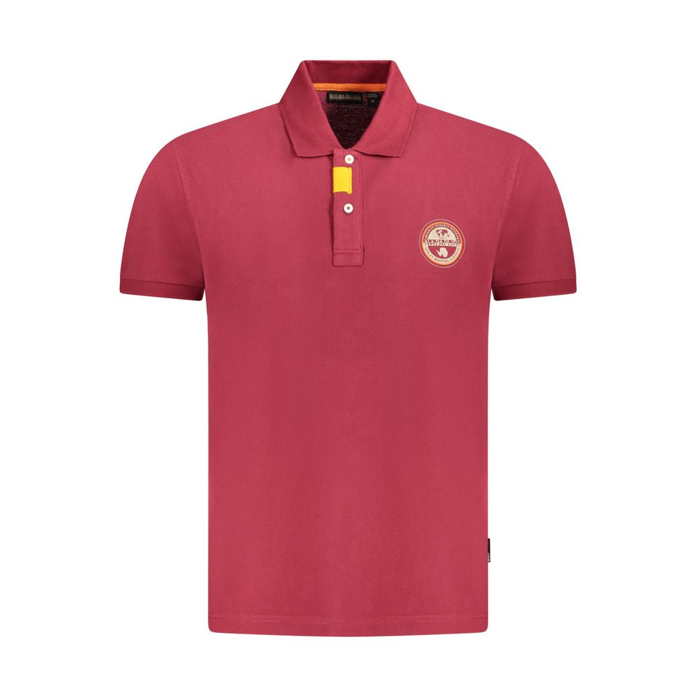 Red Cotton Men Polo Shirt