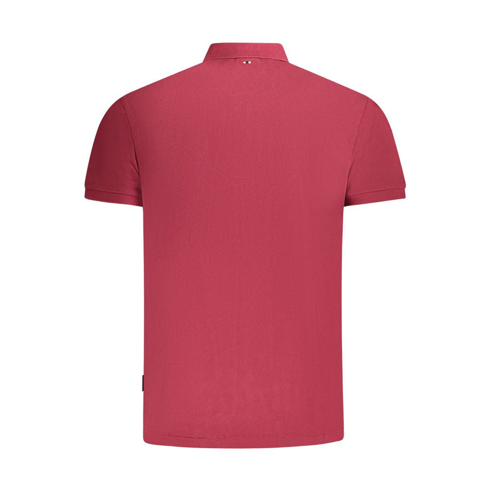 Red Cotton Men Polo Shirt