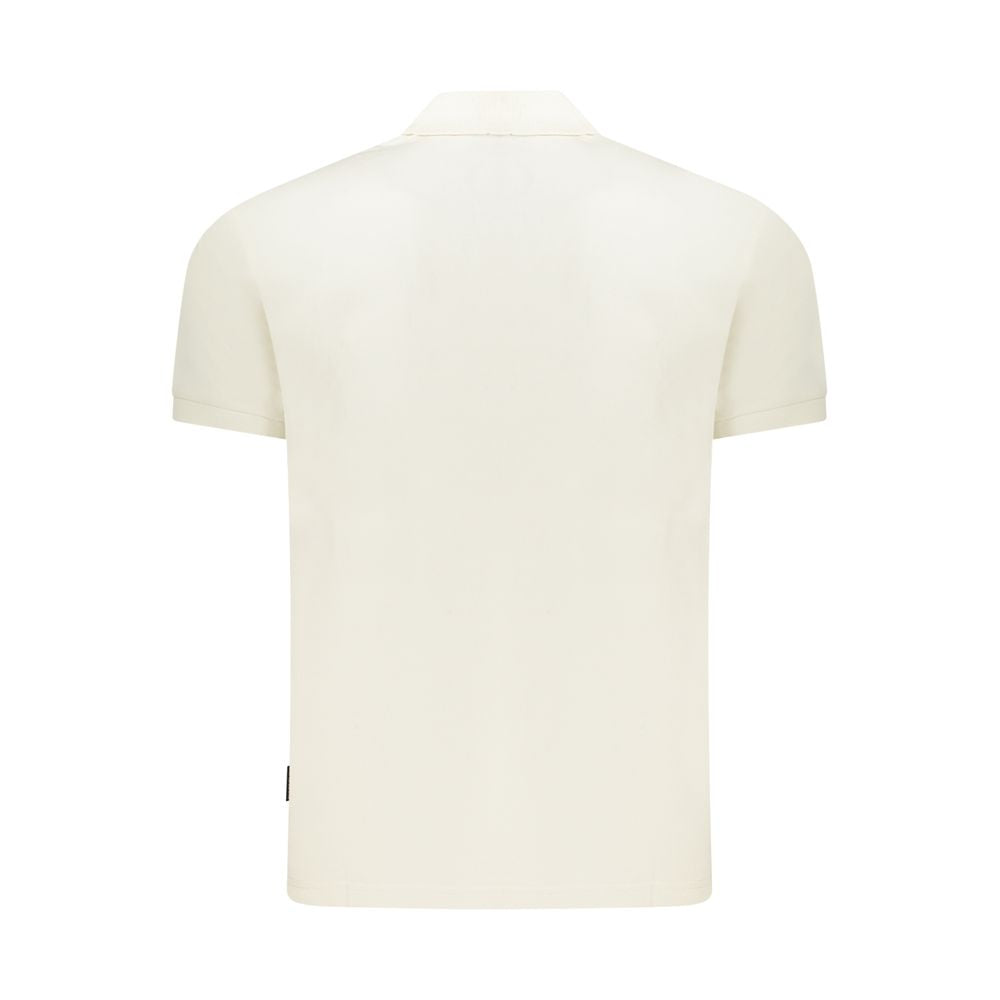 White Cotton Men Polo Shirt