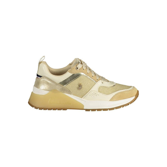 Gold Polyester Women Sneaker