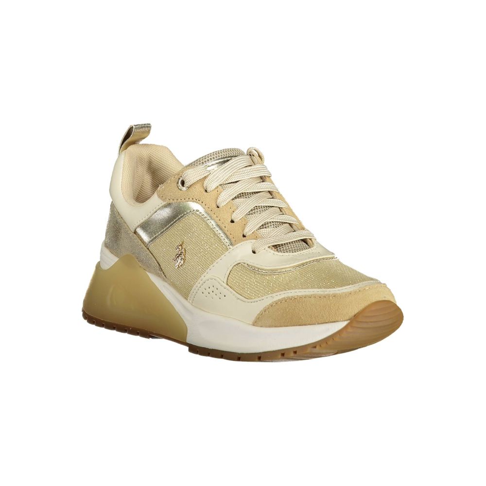 Gold Polyester Women Sneaker