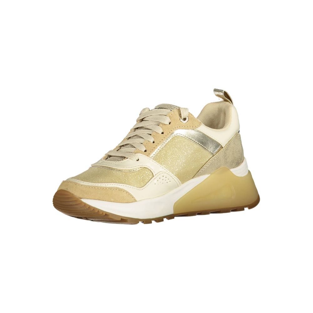 Gold Polyester Women Sneaker