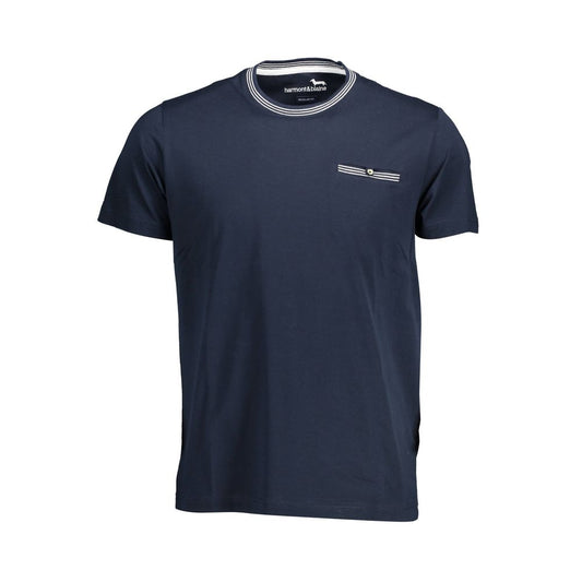 Blue Cotton Men T-Shirt