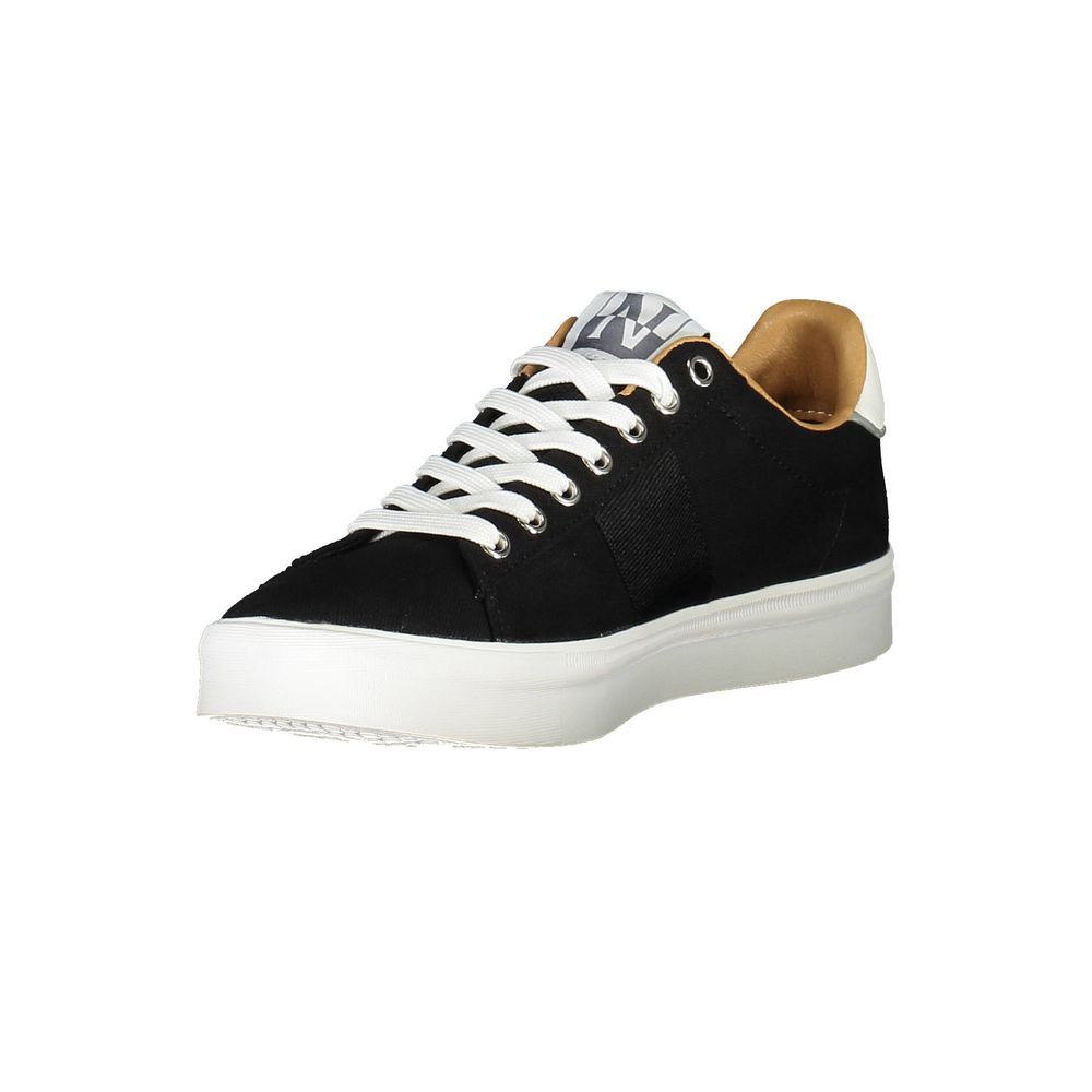 Black Polyester Men Sneaker