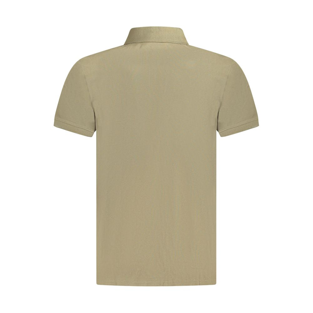 Brown Cotton Men Polo Shirt