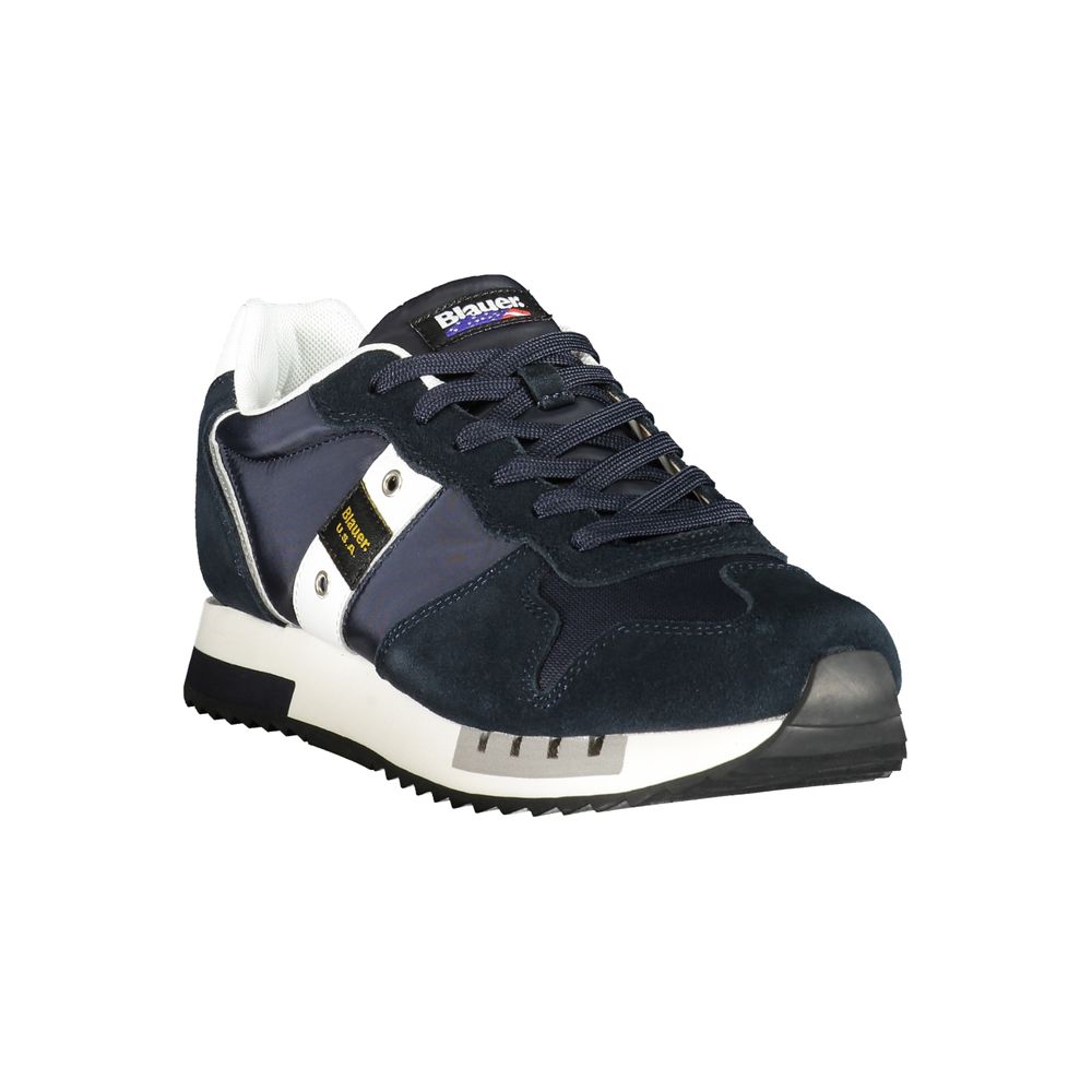 Blue Polyester Men Sneaker