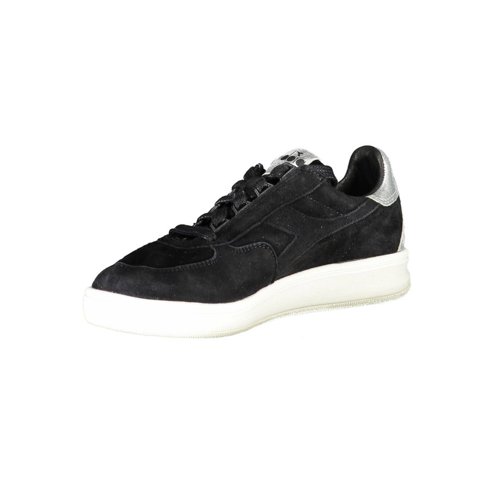 Black Leather Women Sneaker