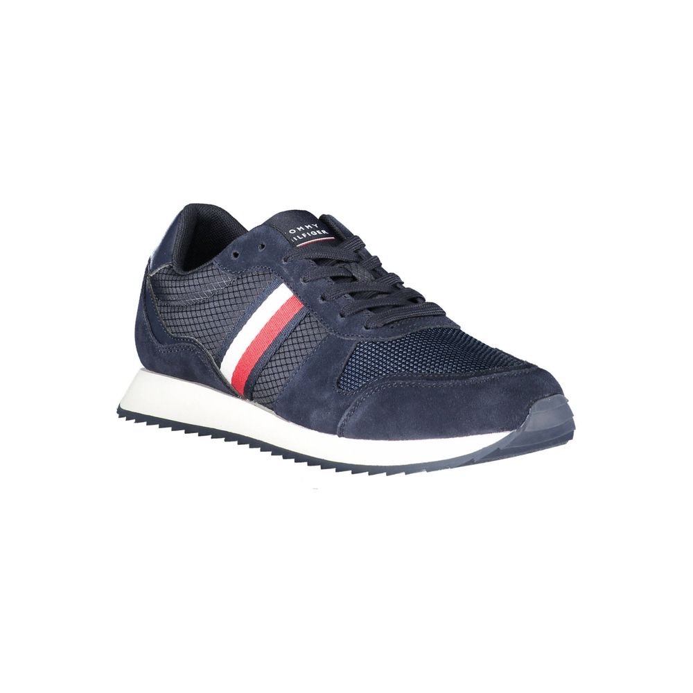 Blue Polyester Men Sneaker