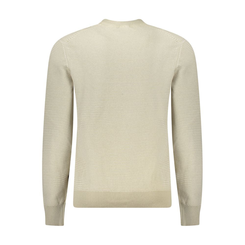 Beige Cotton Men Sweater