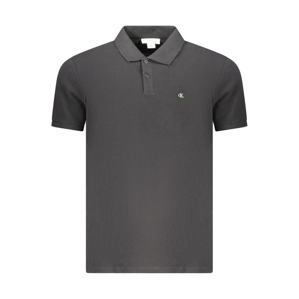 Black Cotton Men Polo Shirt