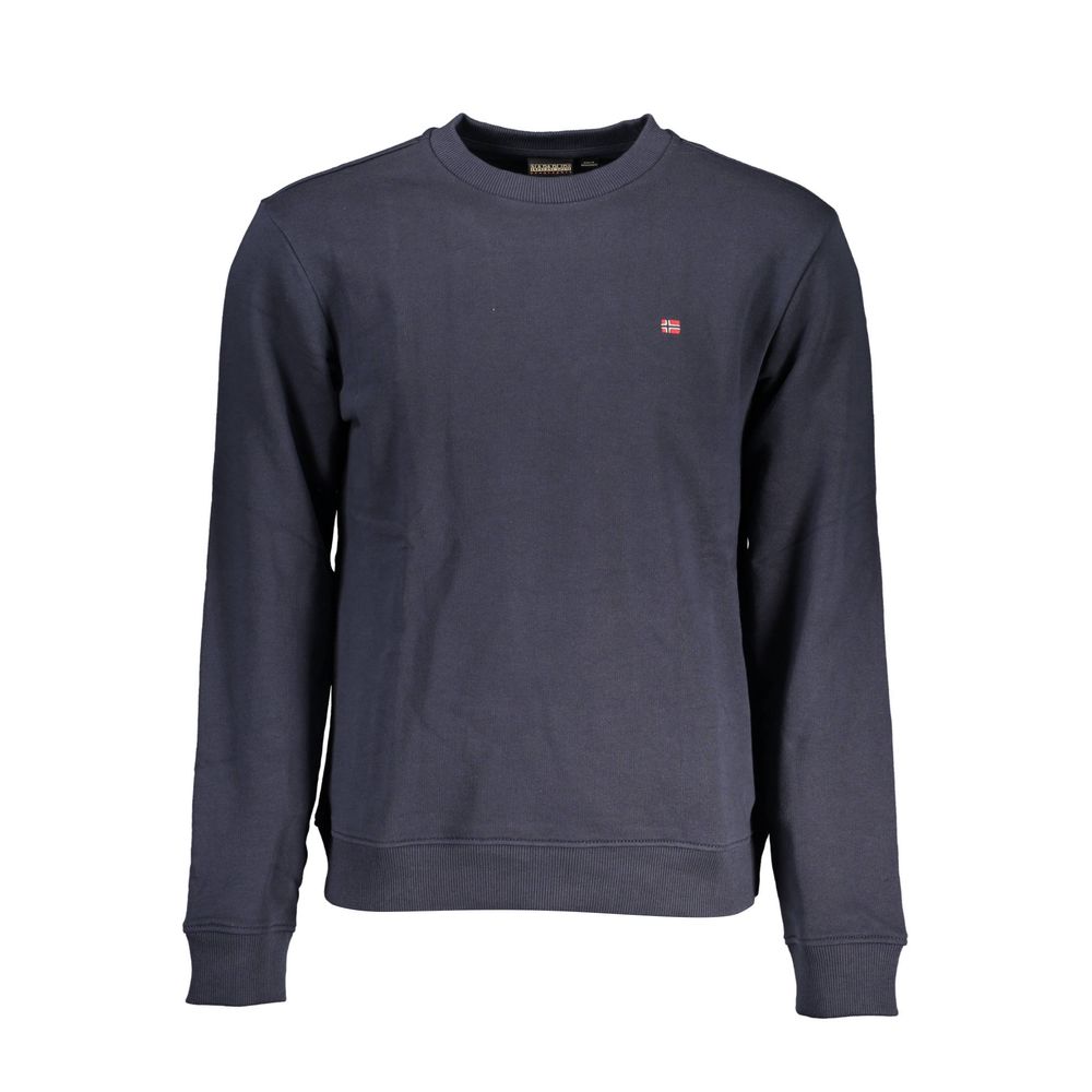 Blue Cotton Men Sweater